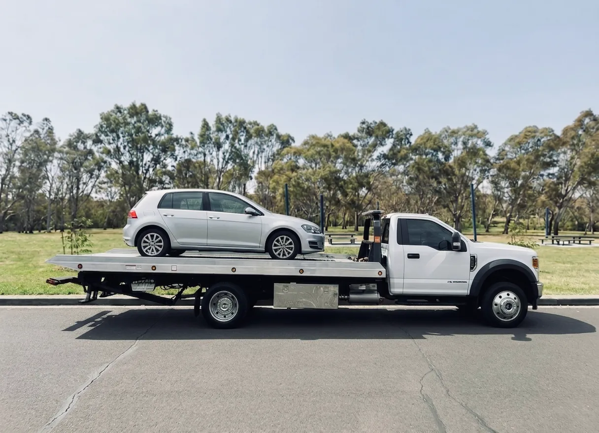 Car breakdown loaded in tow truck in Epping