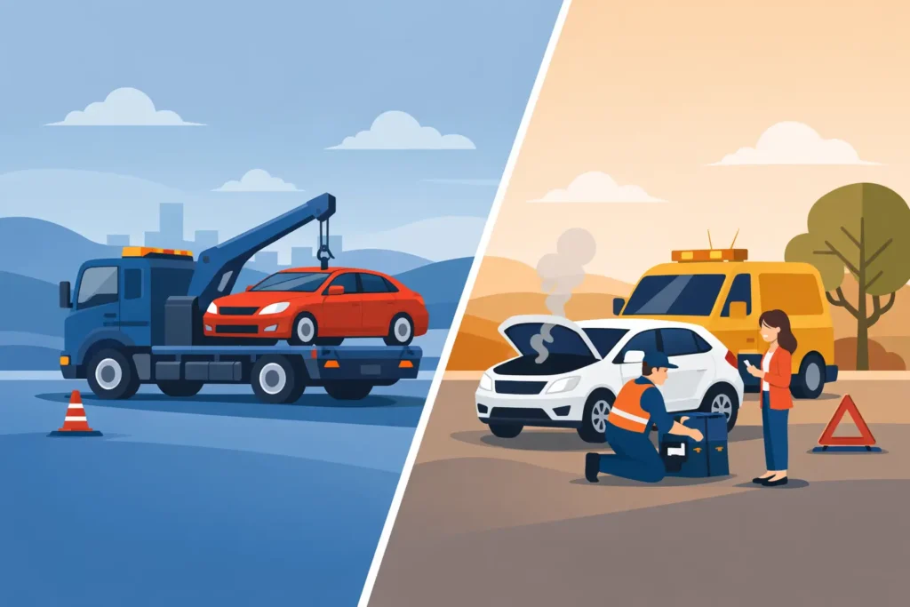 Breakdown Towing vs Roadside Assistance