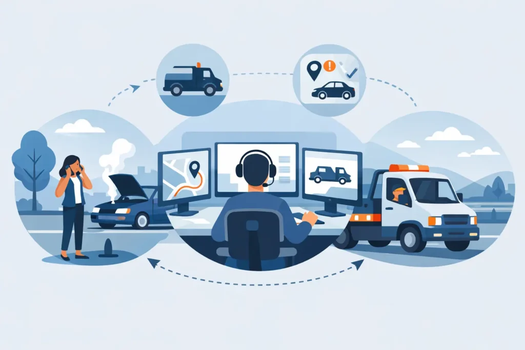 How Towing Dispatch Works in a Breakdown