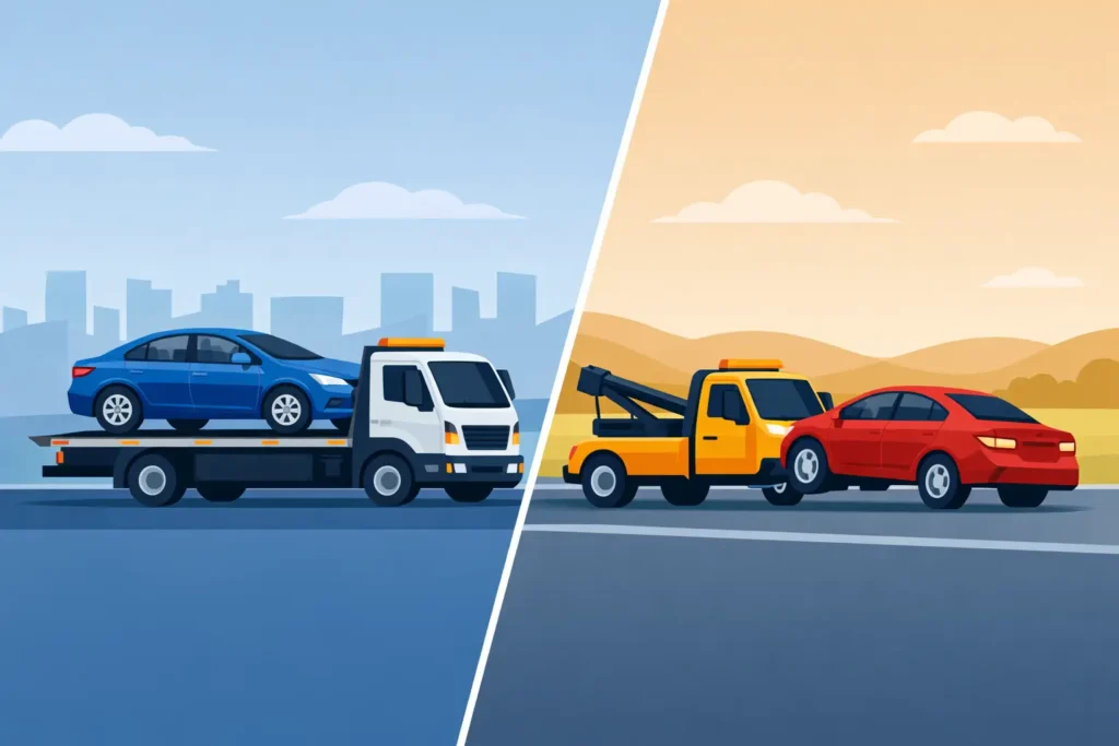 Flatbed Towing vs Wheel Lift: Which Is Safer?