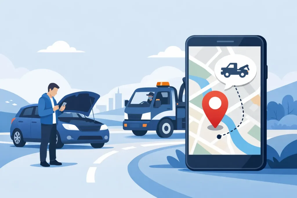 How to Share Breakdown Location With a Tow Truck